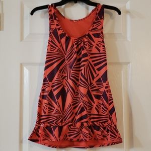 Lucy Orange and Purple Island Print Athletic Tank